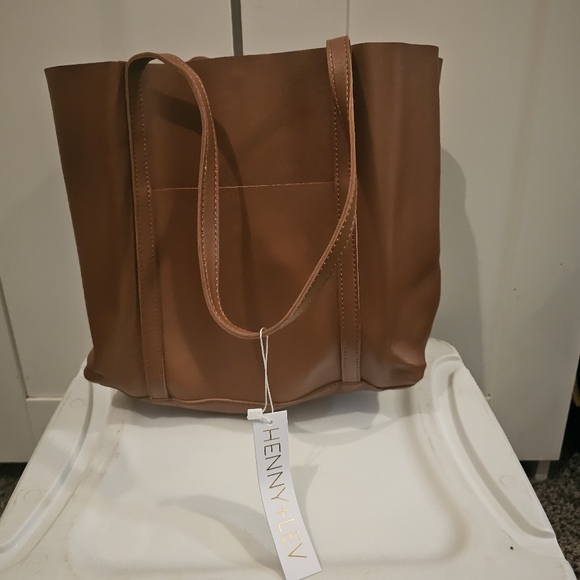 Henry & Lev leather purse bag Genny + Lev tan vegan leather - Picture 2 of 8